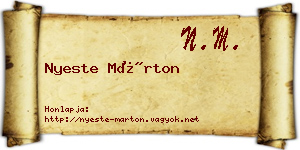 Nyeste Márton névjegykártya
