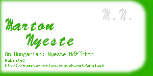 marton nyeste business card